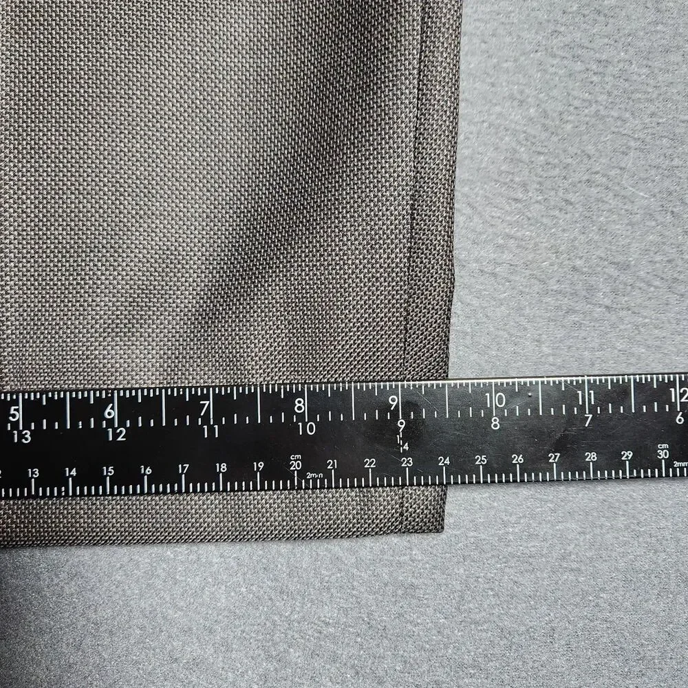 Santorelli Men 38 (37x28.5) Dark Gray 100% Wool Pleated Cuffed Dress Pants